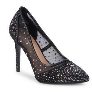 BCBGeneration - Black embellished mesh pumps size 8